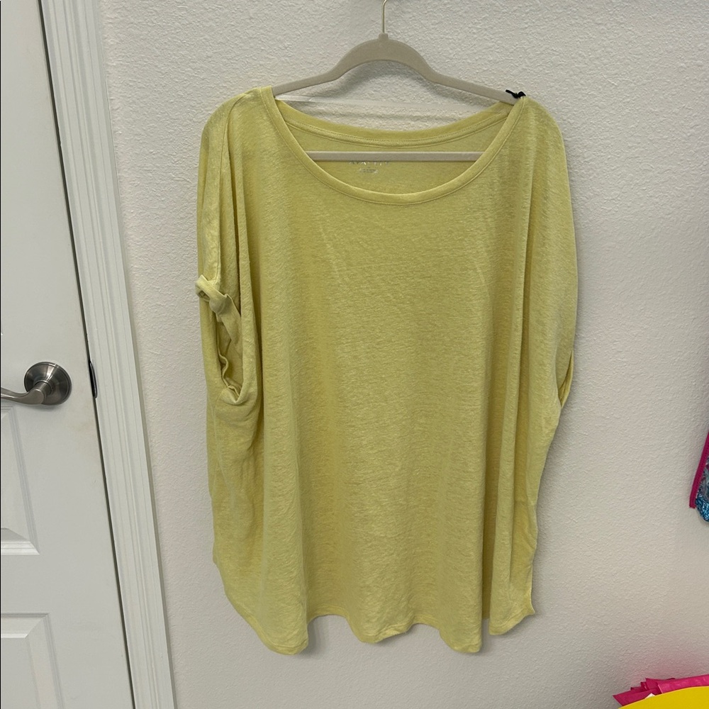 Lime Linen Blend Top